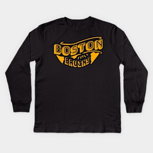 Boston bruins vintage Kids Long Sleeve T-Shirt